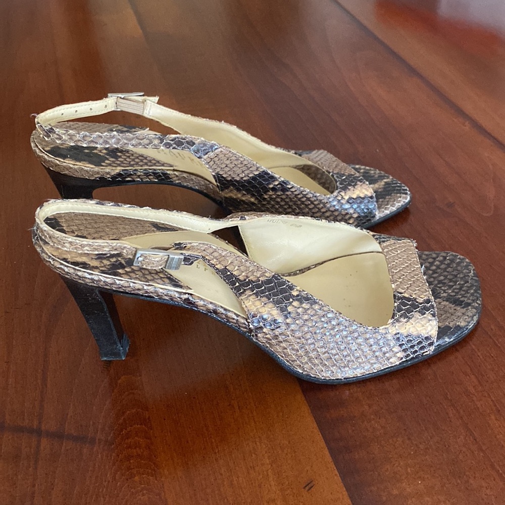 Ralph Lauren vintage natural python print heels!
